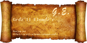 Grüll Elemér névjegykártya