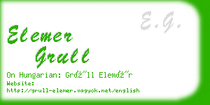 elemer grull business card